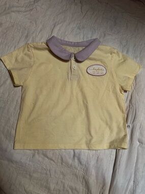 Chez Bébé Boutique Yellow Top with Lavender Bow Ties Baby Girl